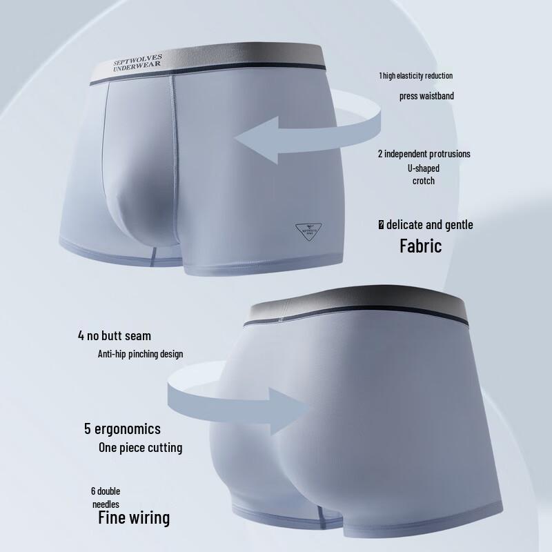 Septwolves Graphene 7A Antibacterial Boxer Briefs for Men