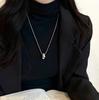 Alloy Feng Shui Water Drop Pendant Necklace for Women, Long Autumn/Winter Style, Casual Light Luxury Accessory