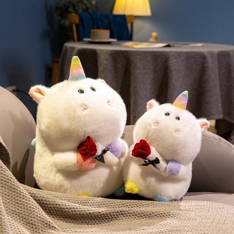 Rose Adorable Unicorn Plush Toy Valentines Day Perfect Gift Doll Ornaments