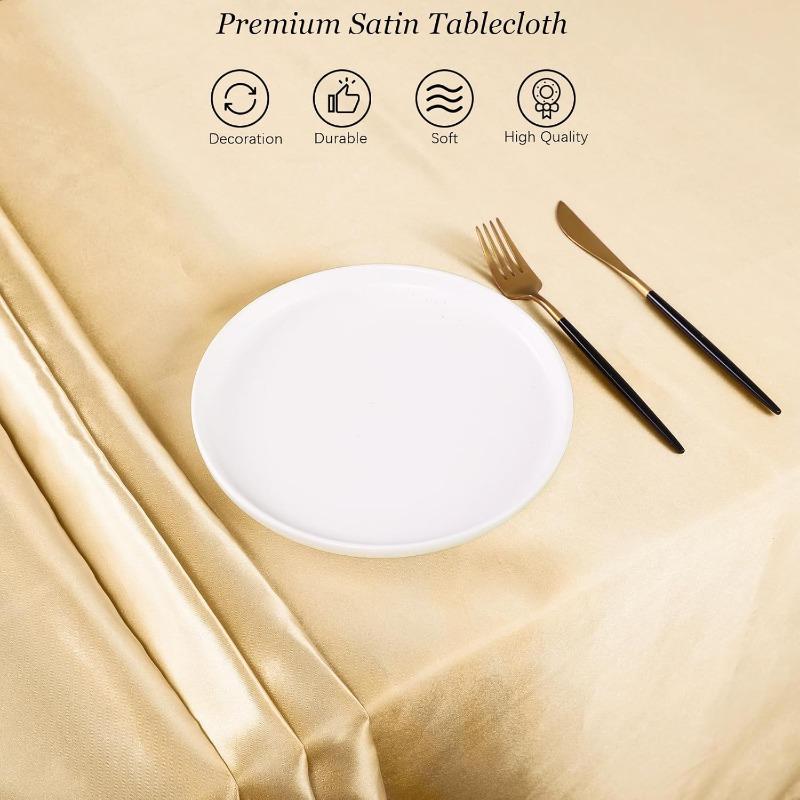 200x140cm Smooth Satin Tablecloth Rectangle Table Cover Silk Smooth Fabric Champagne Party Table Cloth Wedding Party Decoration