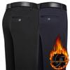 Men's Thick Straight-Leg Plus Velvet Stretch Knit Pants for Autumn & Winter