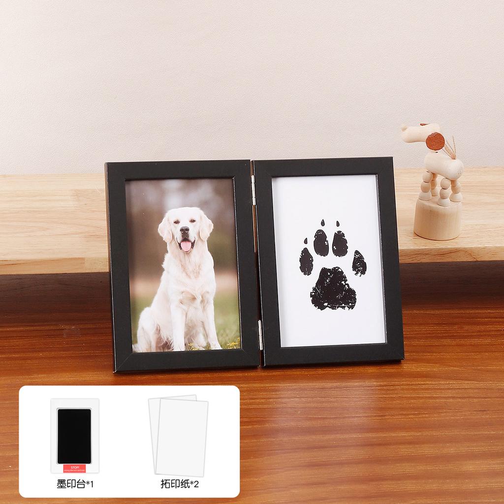 Pet Memorial Gifts for Pet, Dog Paw Print Frame Kit,Inkless Paw Print Kit,zWooden Pawprint Photo Frame,Gifts for Pet Lovers