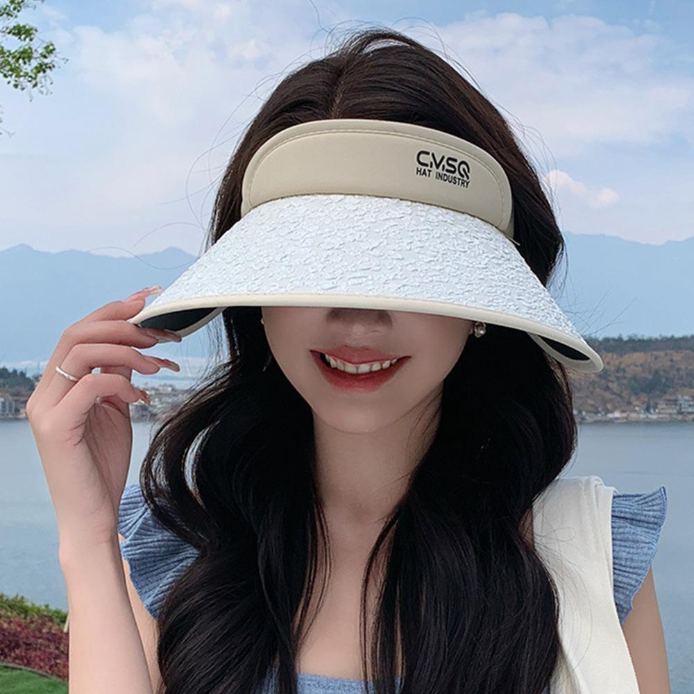 

Wide Large Brim Empty Top Hat Adjustable Beach Hat New Sunshade Cap Outdoor