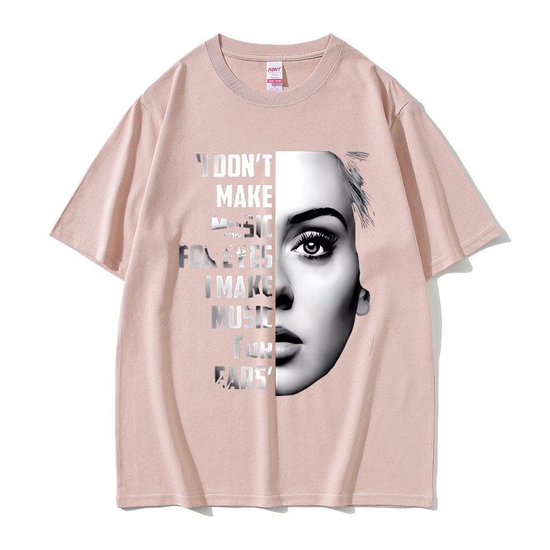 Best Famous Singer Adele Face Graphic Tshirt Unisex Women Clothing Fashion Pop Music Tshirts Unisexs Oversized T Shirts Fans Gift
