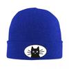 Black Cat Face Warm Knitted Cap Hip Hop Bonnet Hat Autumn Winter Outdoor Beanies Hats for Unisex Women Adult