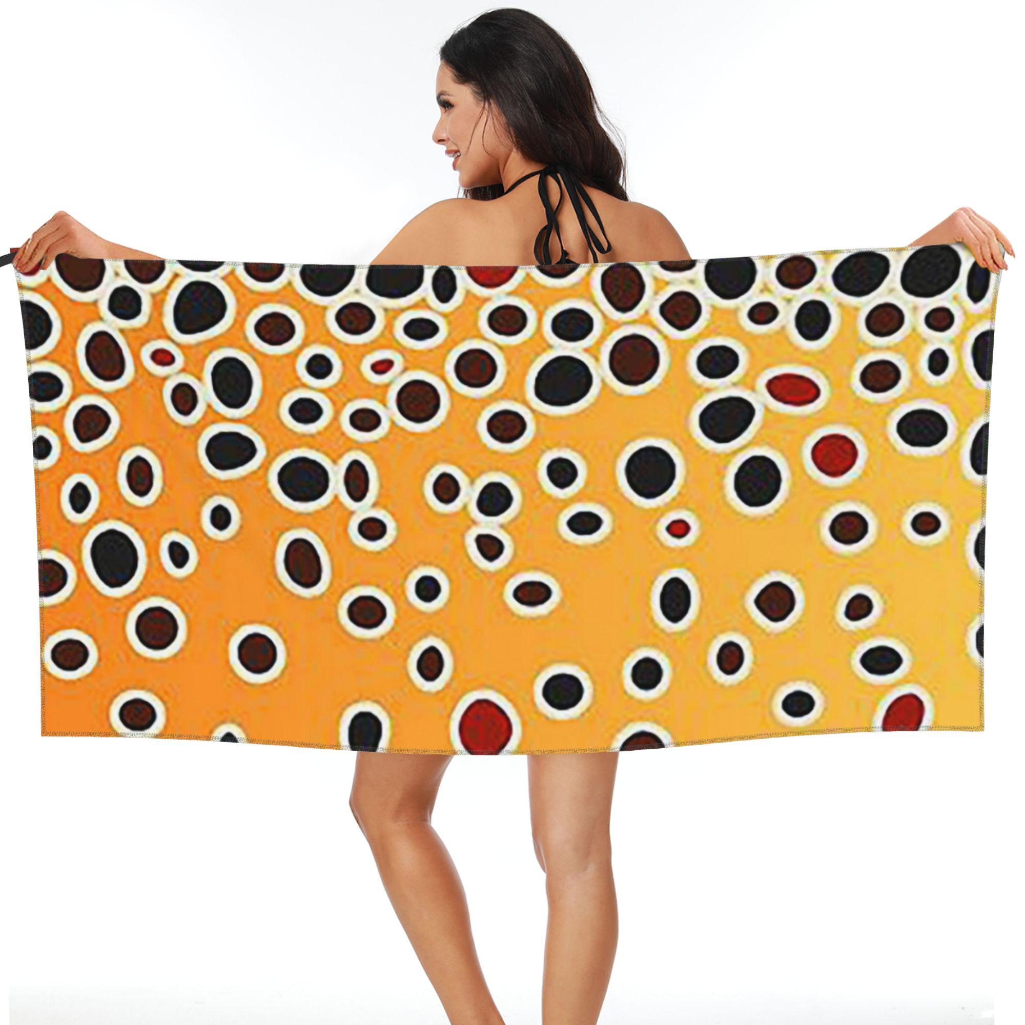 

Brown Trout Skin Beach Towel Soft Microfiber Quick Dry Absorbent Quick Towels For Bath W30*H60(CM)
