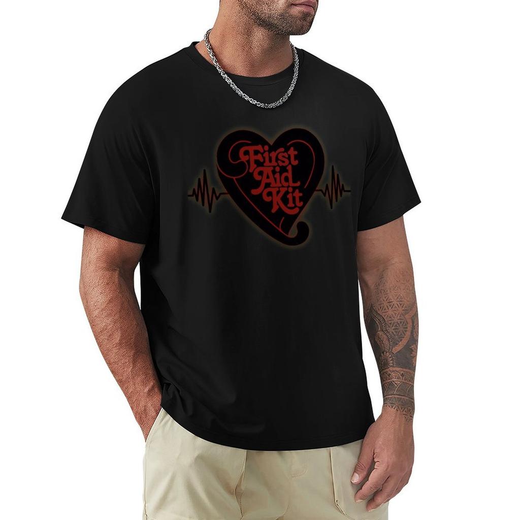 First Aid Kit Band Vantablack Heartbeat Tshirt Large Size Breathable Tee