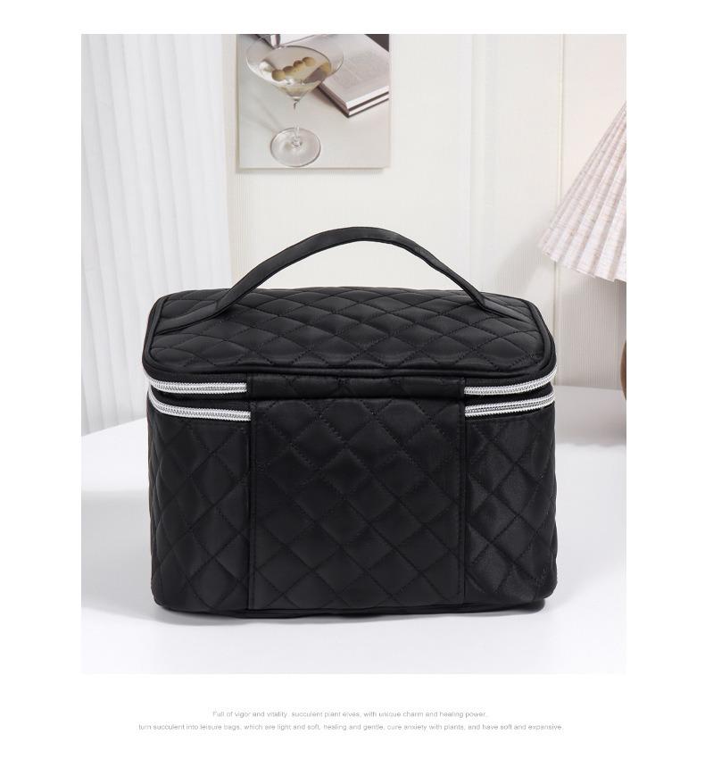 PU Waterproof Travel Makeup Bag Handheld Cosmetic Organizer Bag Premium Portable Large Capacity Washbag