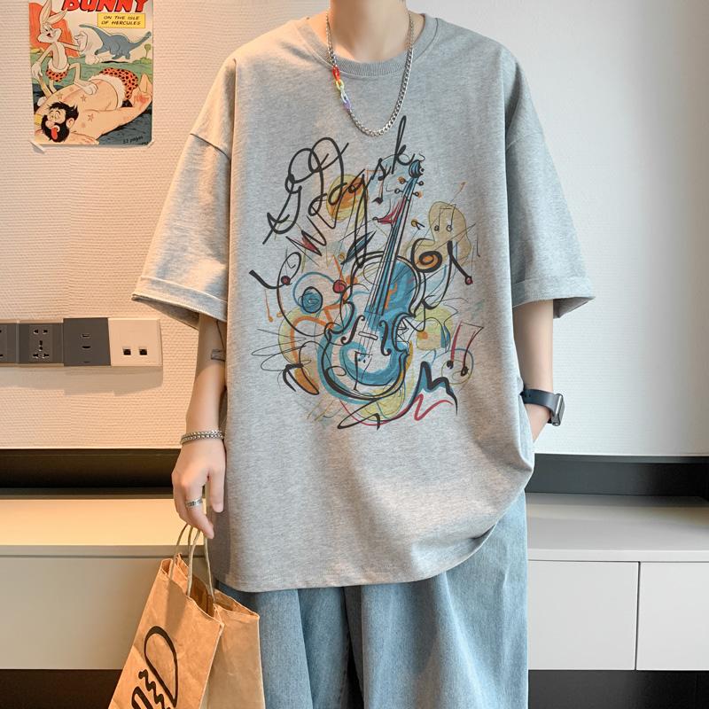 Unisexs Cotton Tshirts White 5XL Unisexs Oversized T Shirt Summer Casual Wear Artistic Illustration Print Tee Shirts for Unisex Clothes