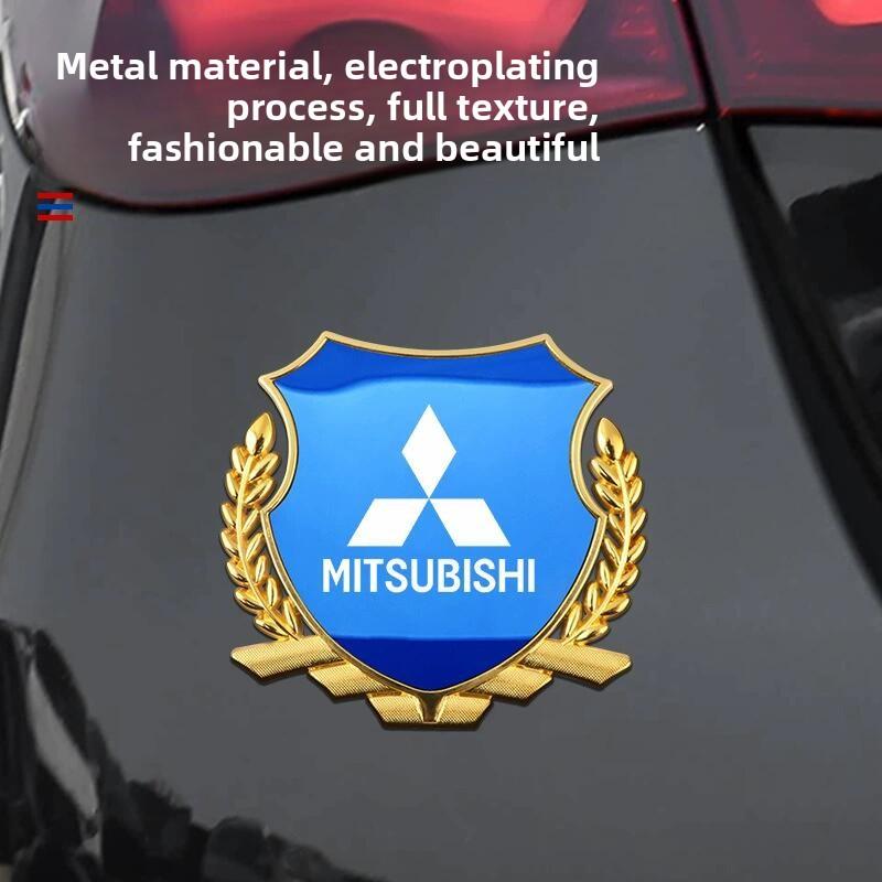 Car Metal Wheat Badge Sticker Window Shield Decals For Mitsubishi Outlander Lancer ASX Eclipse L200 Pajero Delica Mirage Attrage
