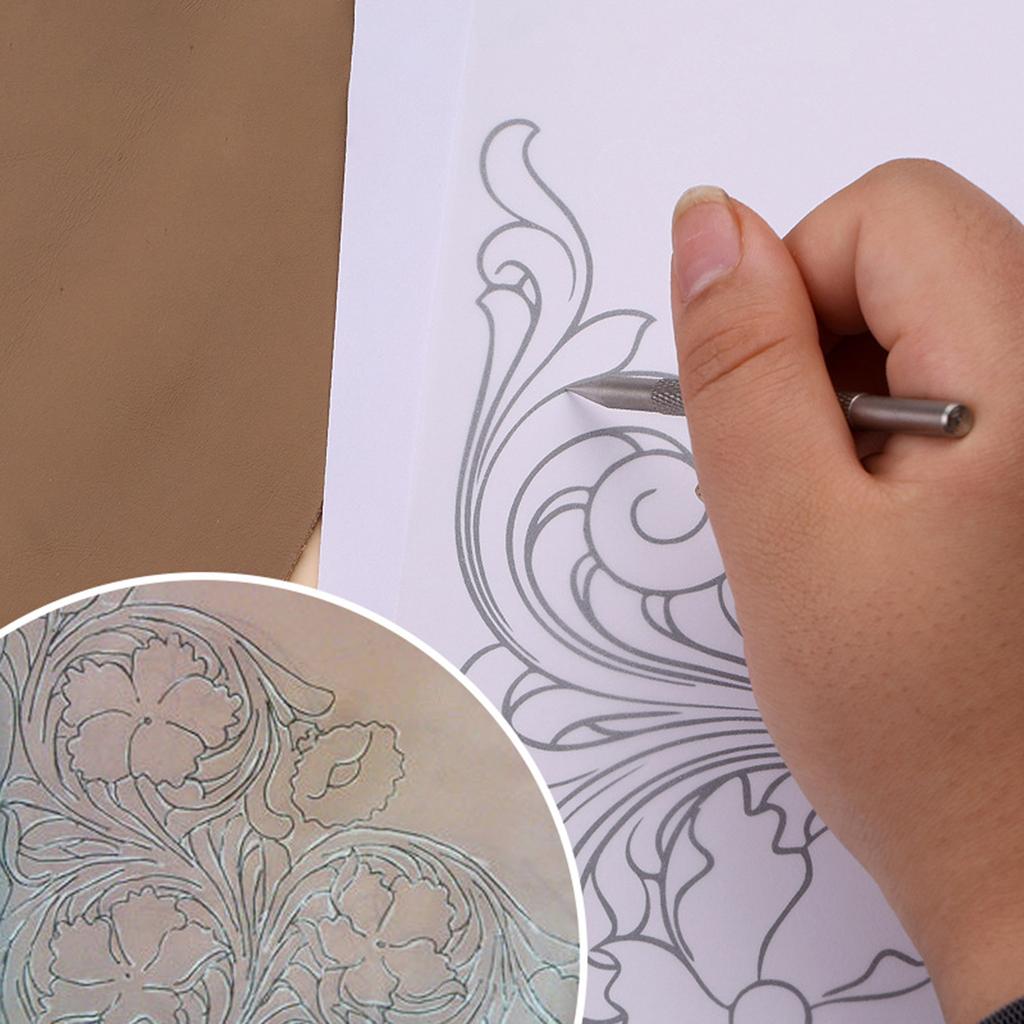 Leathercraft Scribing Pen Leather Carving Pattern Description Paper For Belt Bag Wallet Making Leather Craft Stamping