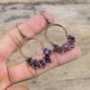 African Amethyst Rough Earring Electroformed Copper Earring Original Gemstone Jewelry Handmade Earring Electroformed Jewelry Engagement Gift
