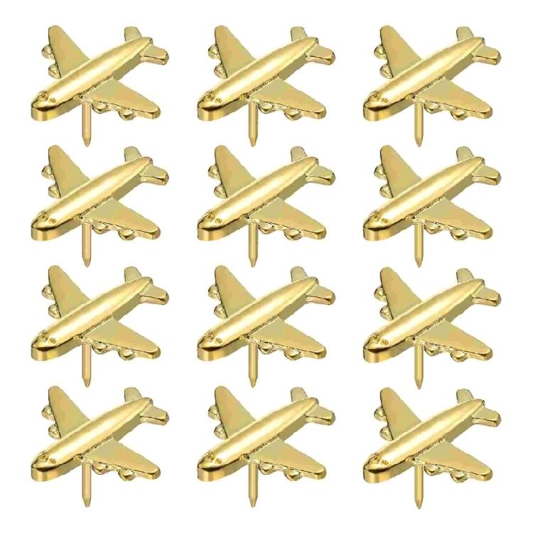 Puntine in Metallo a Forma di Aereo 3D Puntine per Bacheche Accessori per l'Organizzazione dell'Ufficio Penna Dritta in Metallo