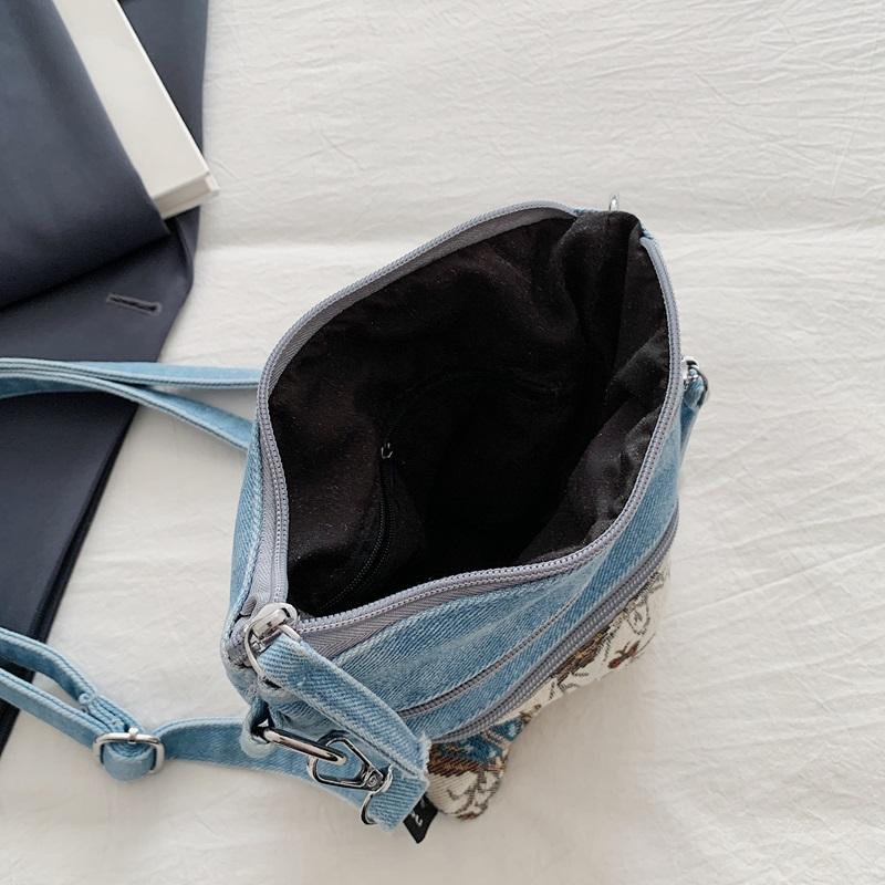 Vintage Butterfly Printing Denim Bag Crossbody Bag
