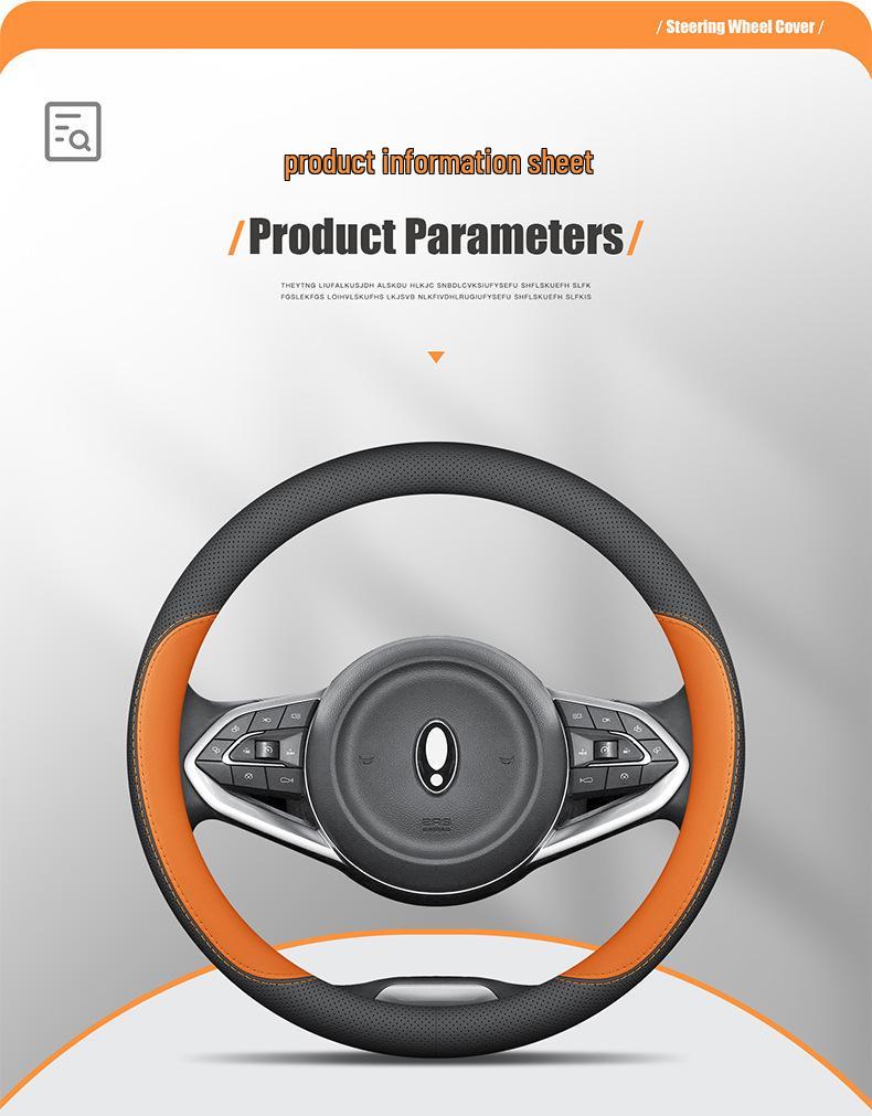 ORA Cat Leather Steering Wheel Cover - Ultra-thin, Anti-slip, Genuine Leather for Good Cat, Lightning Cat, Ballet Cat GT, IQ, Black Cat.