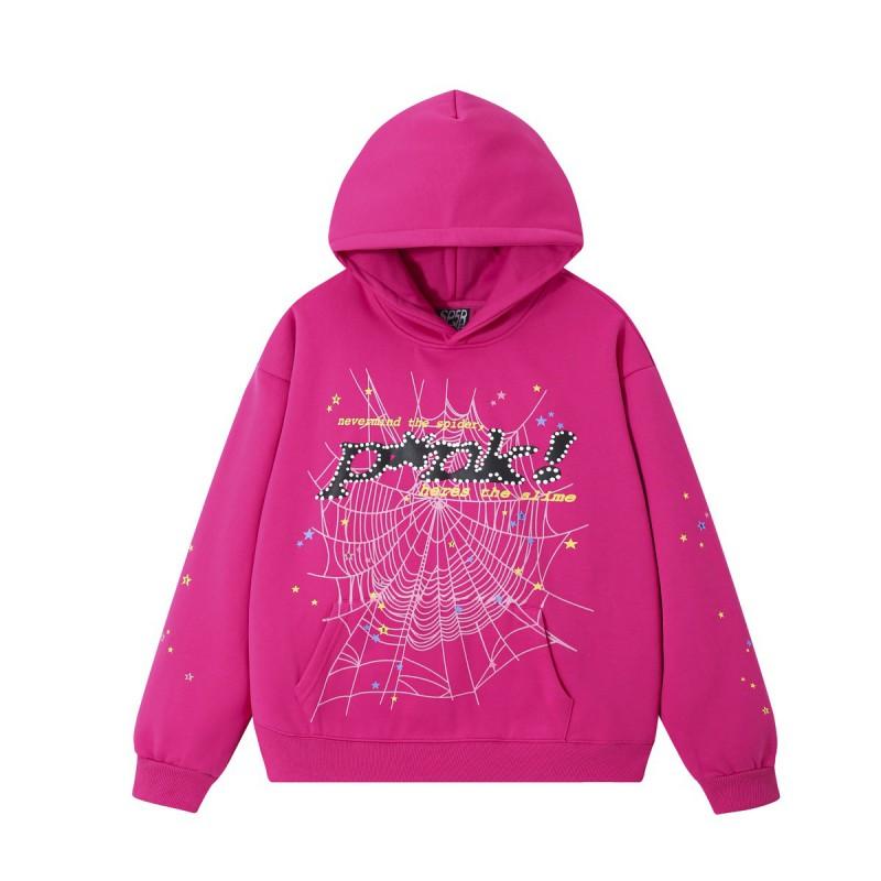 Young Thug Inspired Foam Letter 555555 Hoodie Couple Pink Sweatshirt