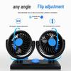 Universal 12V/24V Dual-Head Car Fan with USB