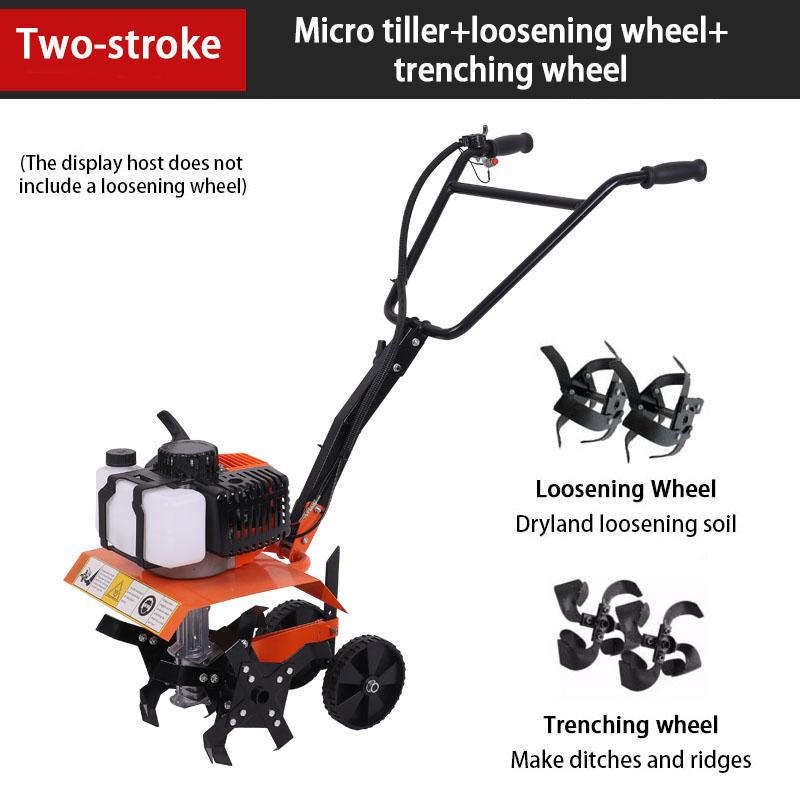 Zwei-/Viertakt Landwirtschaftliche Gartengeräte Benzin Mini-Typ Bodenfräse Outdoor Multifunktionale Bodenfräse Mikro-Bodenfräse