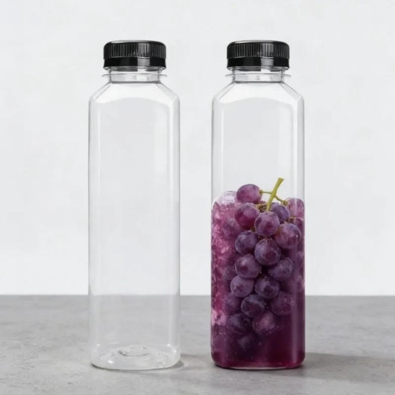 20Pcs Leak-Proof Clear Plastic Juice Bottles-Perfect For Juicing Smoothies Milk Homemade and Other Beverages Portable for Out