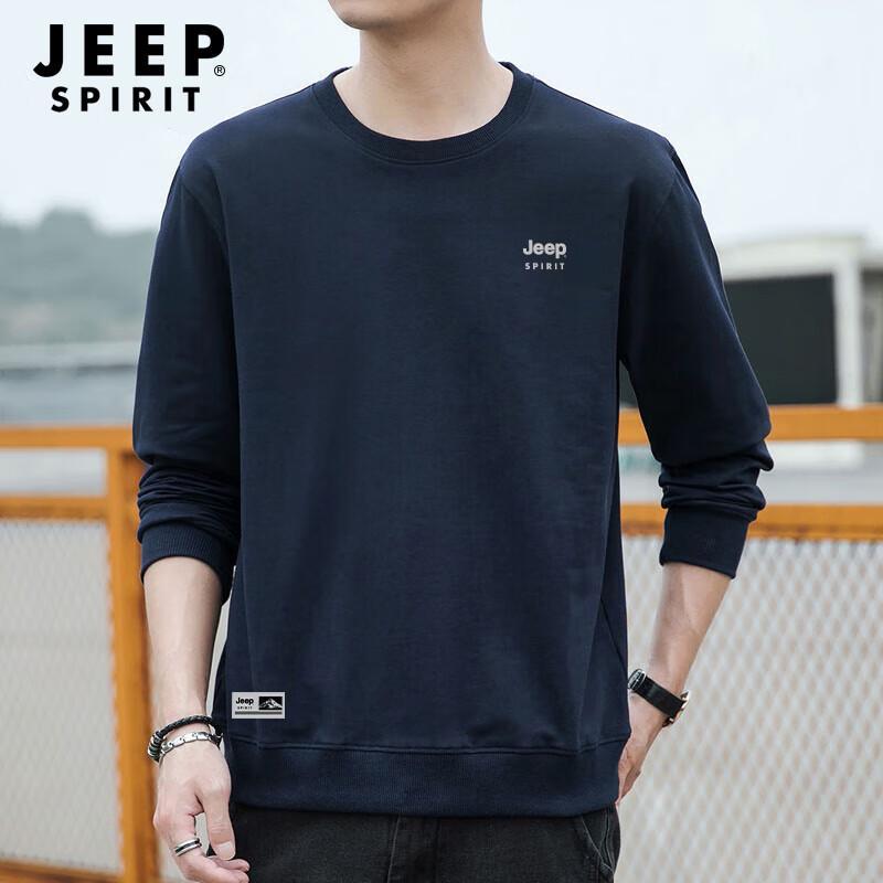 JEEP SPIRIT Men's Round Neck Pullover Sweatshirt