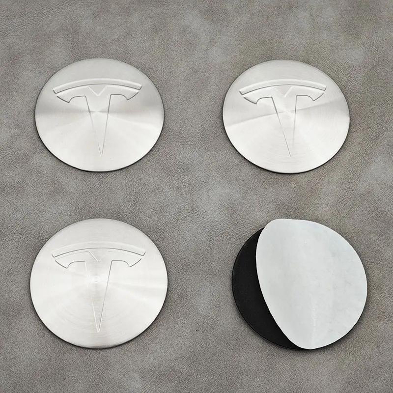 Car Sticker 2025 New Tesla 4pcs 56mm Tesla Cap Hub Center Cap Logo High Quality Sticker for Tesla Model 3 Y S X Personalized Car