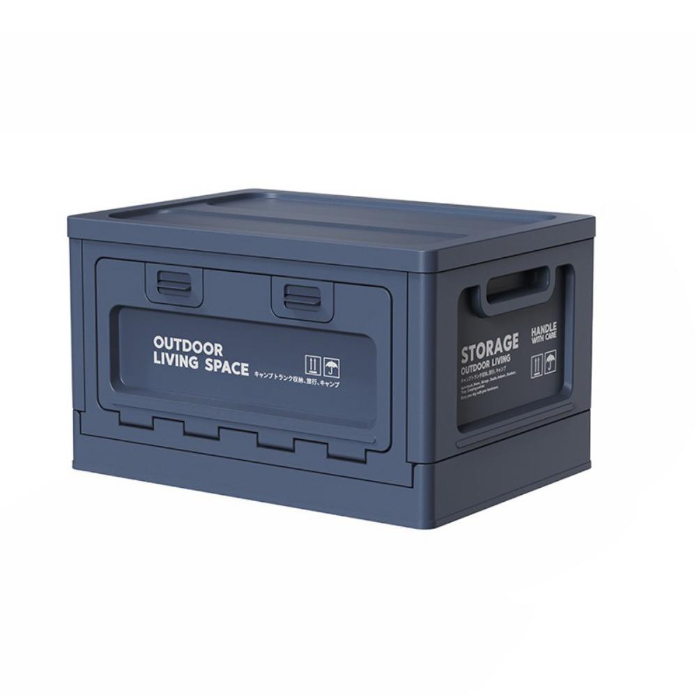 

Портативный уличный ящик для хранения мелочей Складной органайзер для багажника Оборудование для кемпинга Blue-Plastic Lid