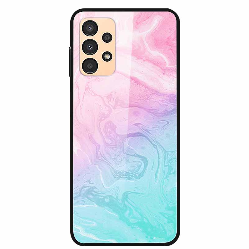 Funda para Samsung A53 5G 2022 Mármol Vidrio Templado Tapa Dura para Fundas de Teléfono Samsung Galaxy A33 A73 5G Protección Fundas
