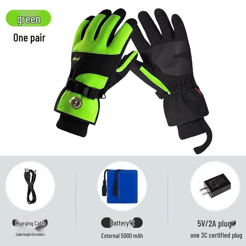 Rechargeable Heated Ski Gloves: Winter-Resistant, Velvety Thick, Ideal for Riding & Outdoor Work