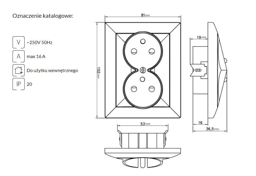 PEARL DOUBLE SOCKET P/TZ/U SILVER - E+9002151