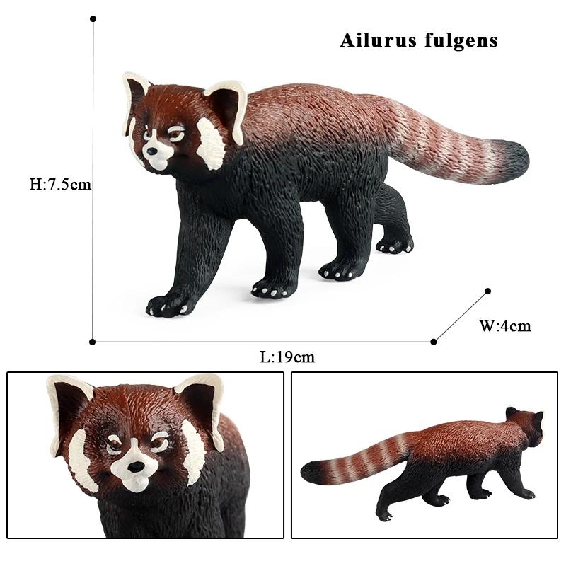 Oenux Simulation Wild Figurines Lesser Panda Raccoon Lemur Model Action Figures Forest Animals Home Education Kids Toy Gift