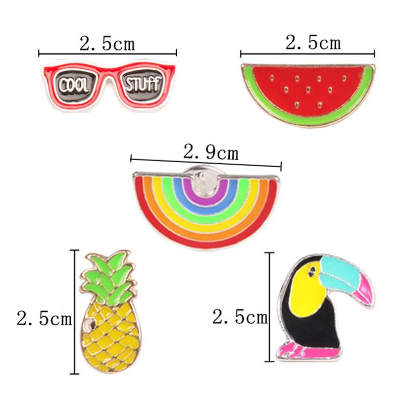 Stylish Woodpecker Watermelon Cartoon Brooch Creative Unique Alloy Breastpin Clothing Bag Hat Accessories