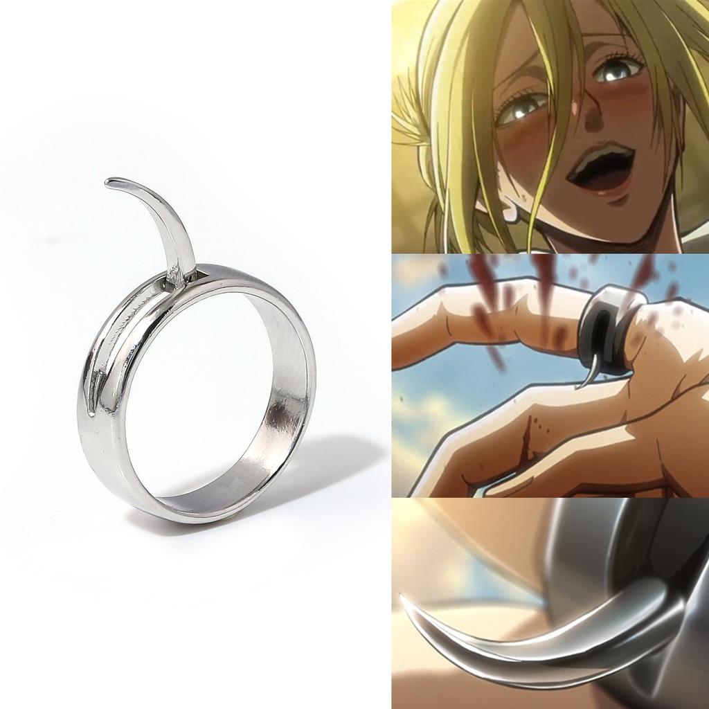 Anillo de Ataque a los Titanes Cosplay Accesorios Personaje de Anime Annie Leonhart Anillo de Transformación Para Mujeres Hombres Fans Joyería Regalos