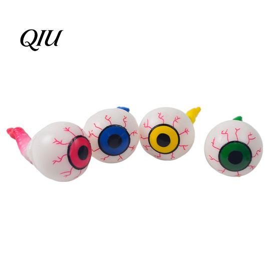Durable Halloween Toy 2Pcs Eyeball Squeeze with Tail Soft TPR Stress Relief Ball Gag Prank Fidget for Kids Adults Festive