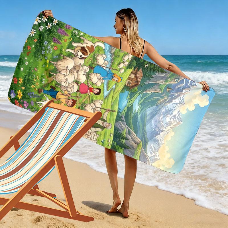 Toalla de Playa Heidi, Toalla Grande Suave de Secado Rápido para Playa Camping Natación