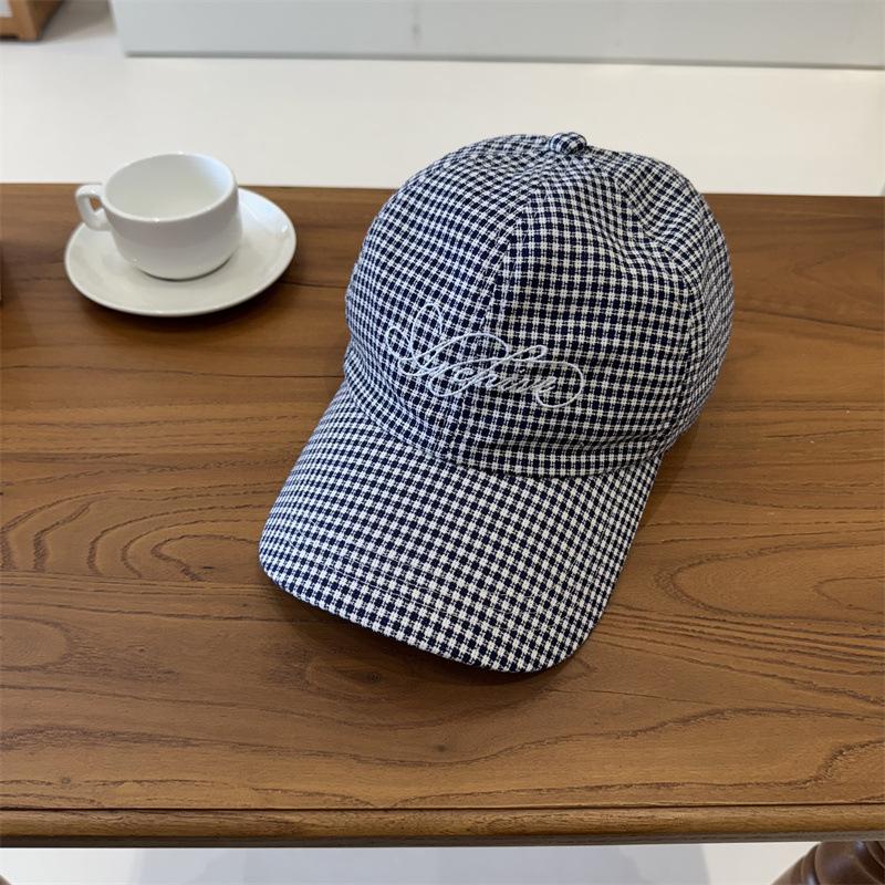 Summer thin breathable parent-child sunscreen cap foreign gas plaid men's and women's versatile outdoor baseball hat tide