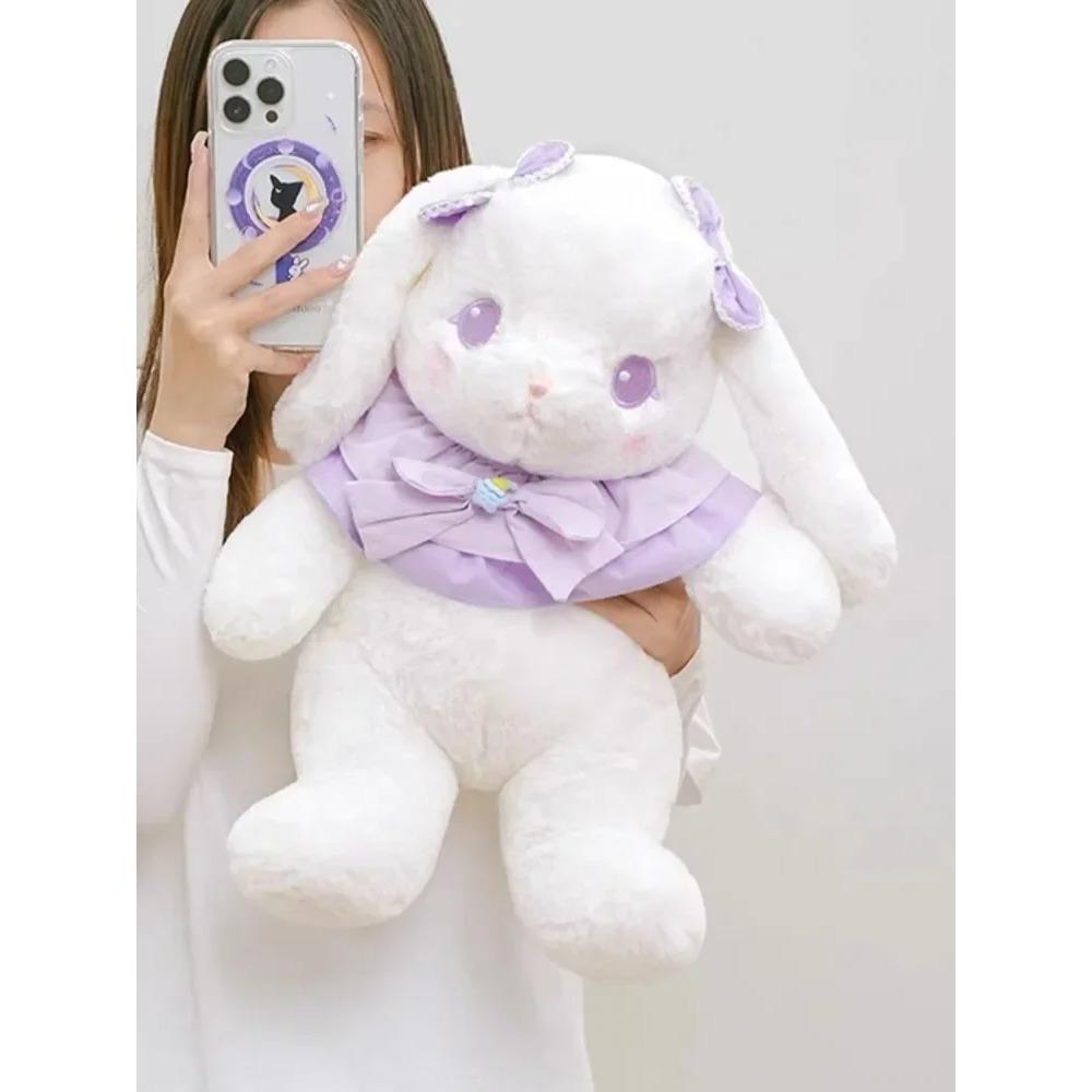 Kawaii Japan Lolita Bunny Bear Doll Kids Soft Plush Rabbit Stuffed Animals Hug Cuddly Throw Pillow Children Girl Birthday Gift