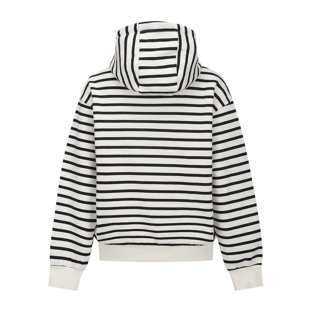 MARTINE GOLF Warm Stripe Hooded Sweatshirts_Ivory