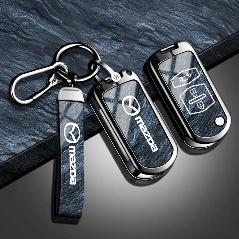 Leather car key cover key case for Mazda 2 3 6 CX3 CX5 CX8 CX30 CX-5 CX-30 CX-8 CX-3 CX4 MX-5 BT50 BT-50 Atenza Axela Shell Bag W4