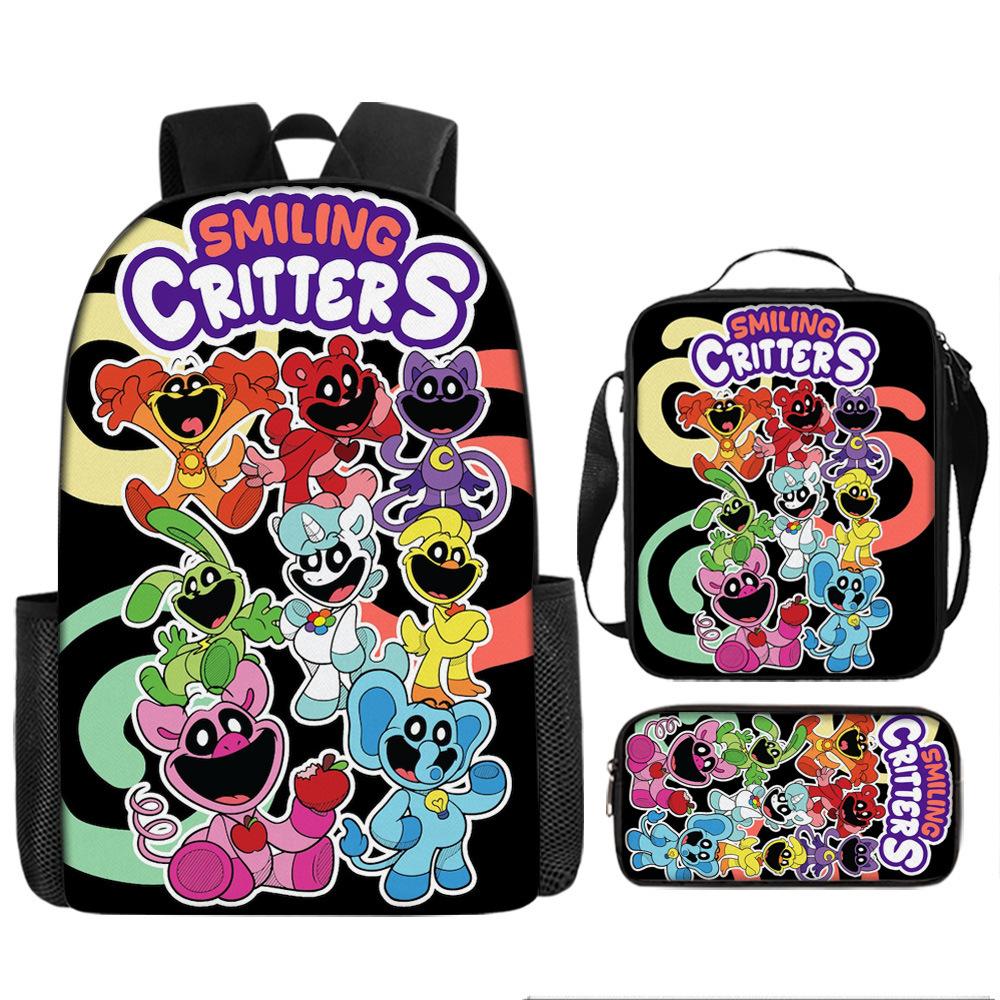 Nightmare Critters Nightmare Creeps Backpack, Nightmare Lamb Student School Bag Meal Bag Pencil Case Backpack