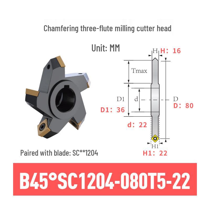 45° Dual-Sided V-Type Chamfer Milling Cutter Head