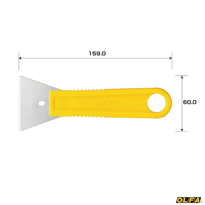 OLFA Scraper, L-type, 35LB, 60mm Blade Width, Stainless Steel Blade, Fixed Type, for Scraping and Peeling.