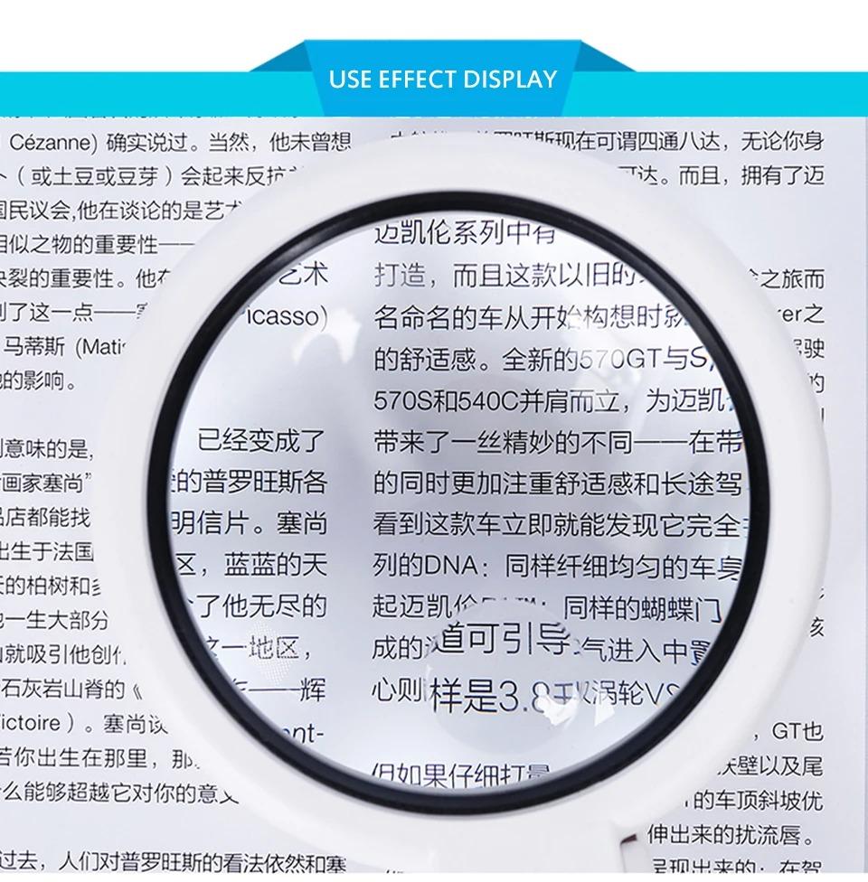 Portable Handheld LED Magnifying Glass Foldable Design for Newspaper Reading Repair Tool