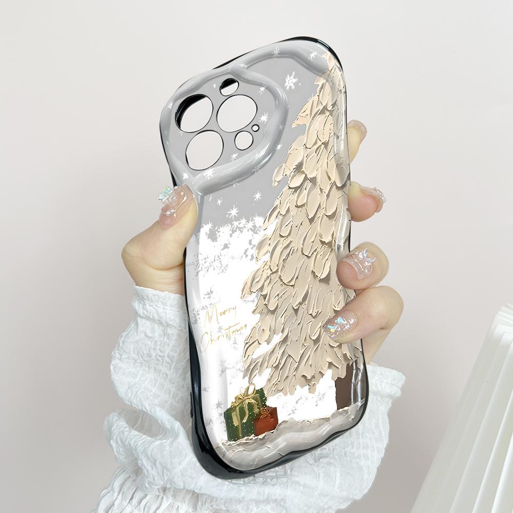 Cute Cartoon Pattern Cream Texture Casing Wavy Edge Soft Silicone Cover Phone Case for Huawei Honor Infinix Tecno iPhone