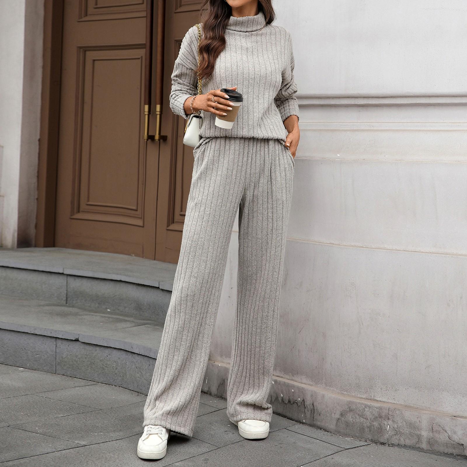 

Комплекты из двух вещей для женщин, повседневные свободные рубашки с длинным рукавом и шорты на кулиске с высокой посадкой, спортивный костюм, осенние наряды XL хаки