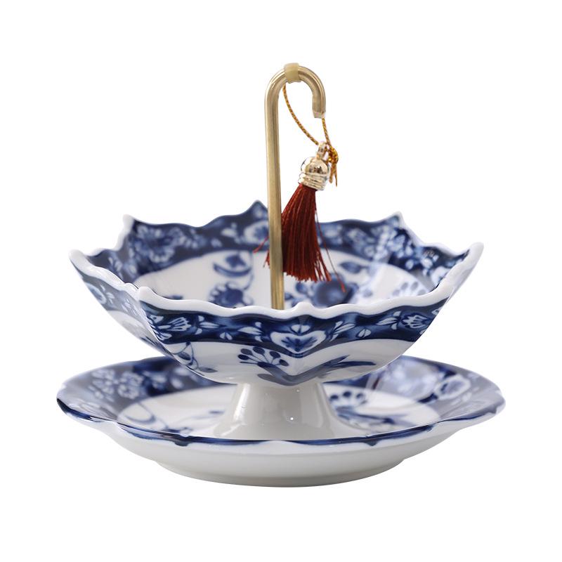 Blue & White Porcelain Umbrella Tea Strainer - Creative Tea/Coffee Filter & Ornament