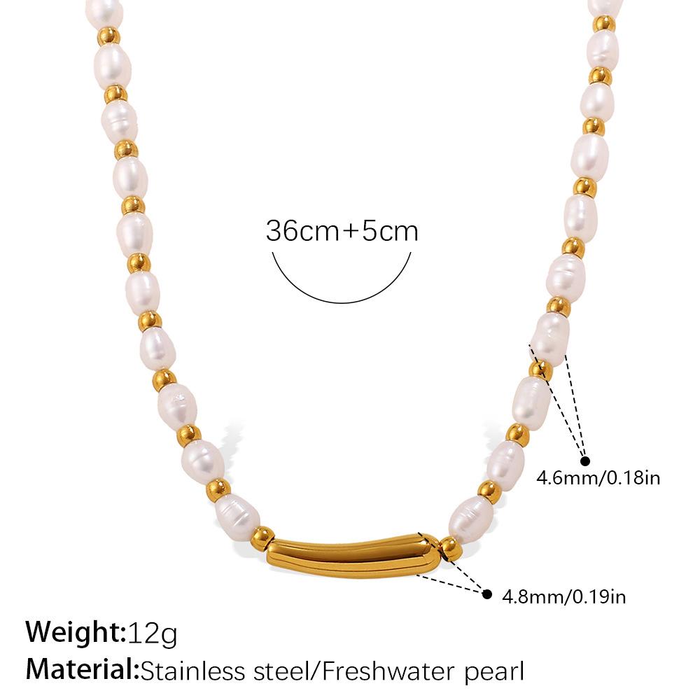 Waterproof New Baroque Freshwater Pearl Bracelet Necklace Set Light Luxury Beaded Bracelets With EU Reach US CPSIA Standard