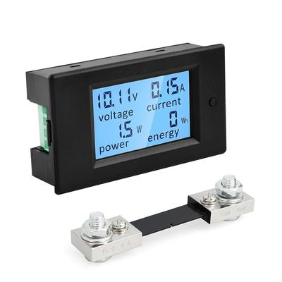 Digital Ammeter Voltmeter DC 6.5V-100V 100A 50A 20A Multimeter Power Meter LCD Display Volt Watt Power Energy Meter with 100A/75mV Shunt