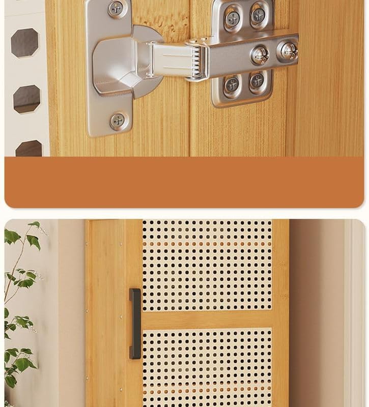 Shoe Storage Cabinet with 6-Tier Adjustable Shelves, Wooden Free Standing Shoes Rack for Farmhouse Living Room Entryway