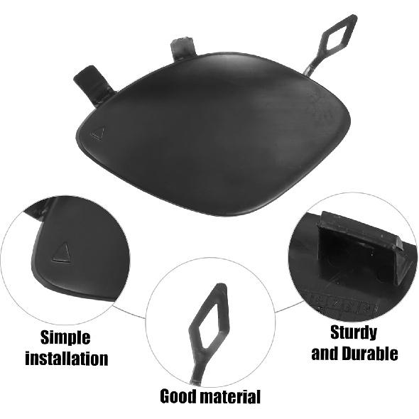 ACROPIX Front Right Car Bumper Tow Hook Cover Towing Eye Cap Fit for Mercedes-Benz E 300 - Pack of 1 Black ABS