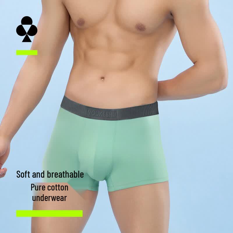 Men's Pure Cotton Antibacterial Boxer Briefs